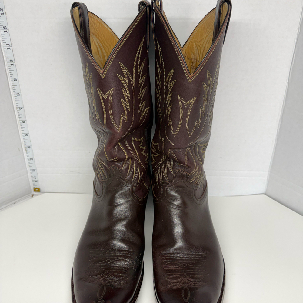 Vintage Justin Men's Brown Leather Western Cowboy Boots Size 10 D Style 5404